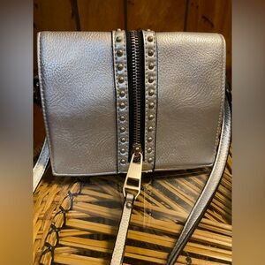 Metallic Zipper Crossbody